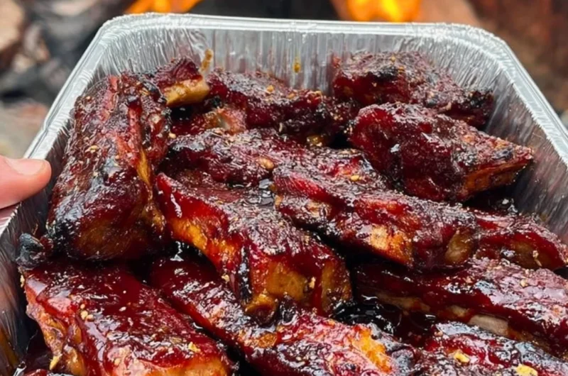 Delicious BBQ ribs cooked to perfection with a smoky glaze
