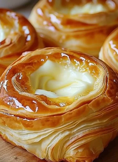Delicious Cheese Danish Delight with creamy cheese filling on a flaky pastry