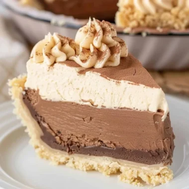 Costco Peanut Butter Chocolate Cream Pie, a delicious chocolate and peanut butter dessert.