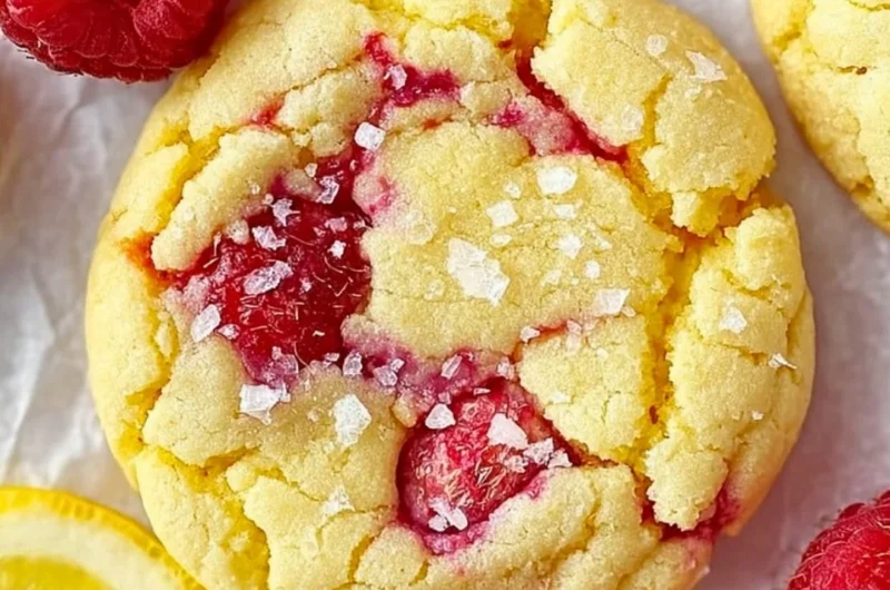 Delicious lemon raspberry cookies with a vibrant flavor and fresh fruit garnish