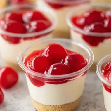 Delicious no-bake cheesecake cups topped with fresh berries and whipped cream