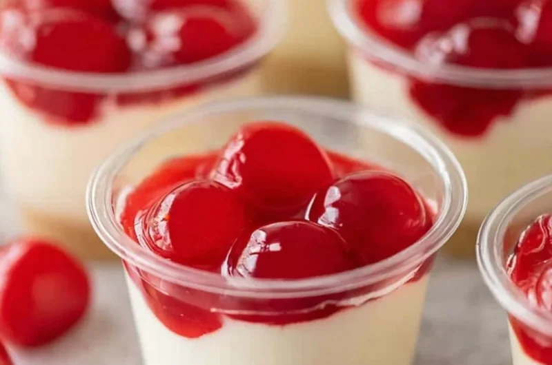 Delicious no-bake cheesecake cups topped with fresh berries and whipped cream
