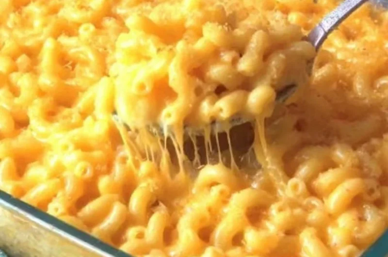 Delicious bowl of macaroni and cheese with creamy cheese sauce