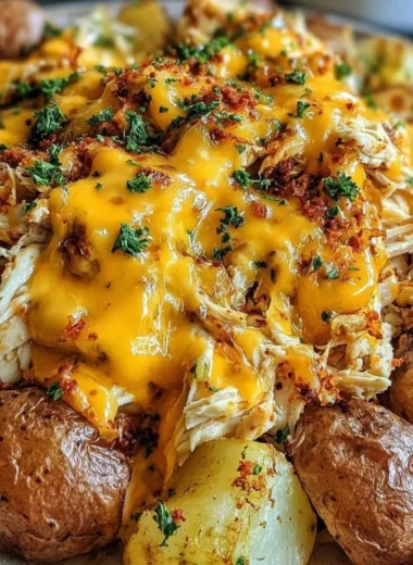 Slow Cooker Cheesy Ranch Chicken and Potatoes dish served warm