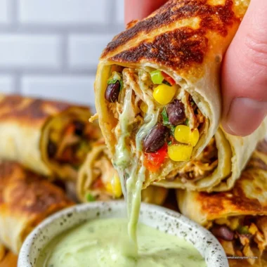 Plate of crispy Southwest egg rolls filled with vegetables and spices