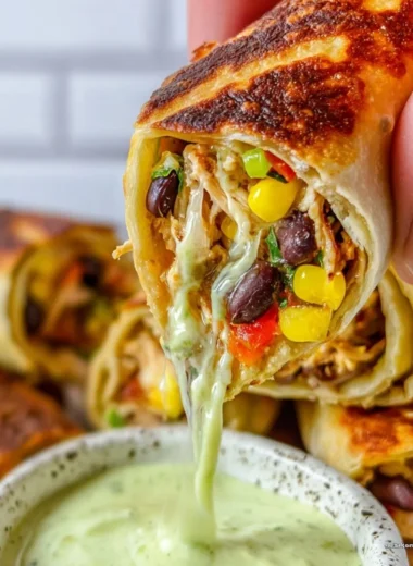Plate of crispy Southwest egg rolls filled with vegetables and spices